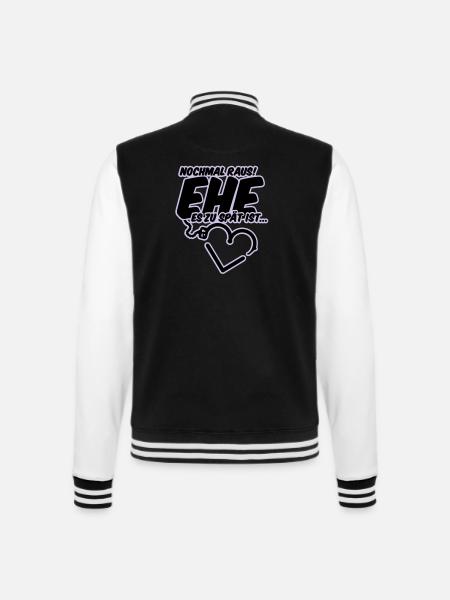 bachelor party wedding shower wedding - College Sweat Jacket - black/white