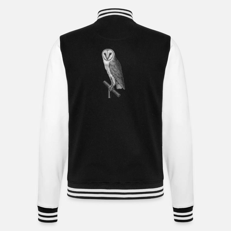Eule - College-Sweatjacke - Schwarz/Weiß