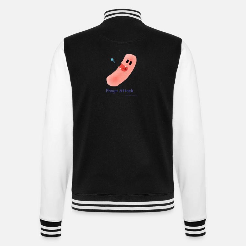 Phage Attack - Bakterium & Bakteriophage - College-Sweatjacke - Schwarz/Weiß