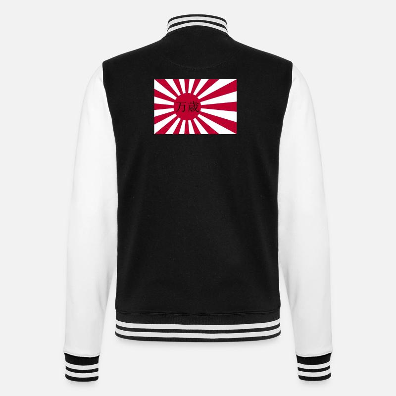 Drapeau japonais de la marine - Veste Teddy - noir/blanc