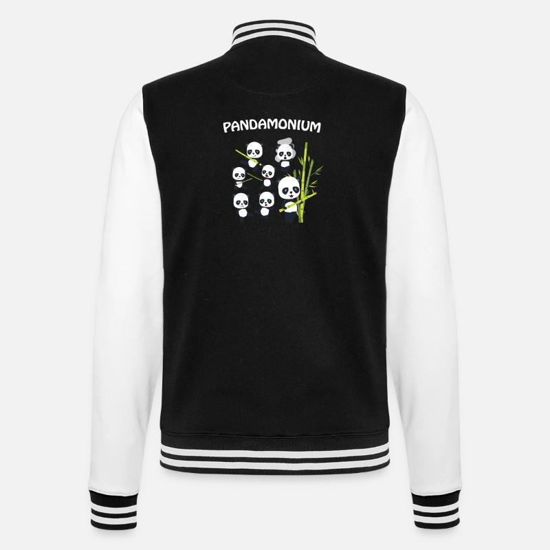 Panda - College-Sweatjacke - Schwarz/Weiß