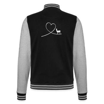 Lama Alpaka Tiere Haustier Geschenk Geschenkidee - College-Sweatjacke - Schwarz/Grau meliert - Hinten - Marisol (170cm)