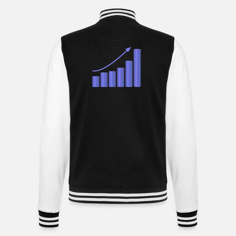 Growth chart with dynamic slope - College Sweat Jacket - black/white