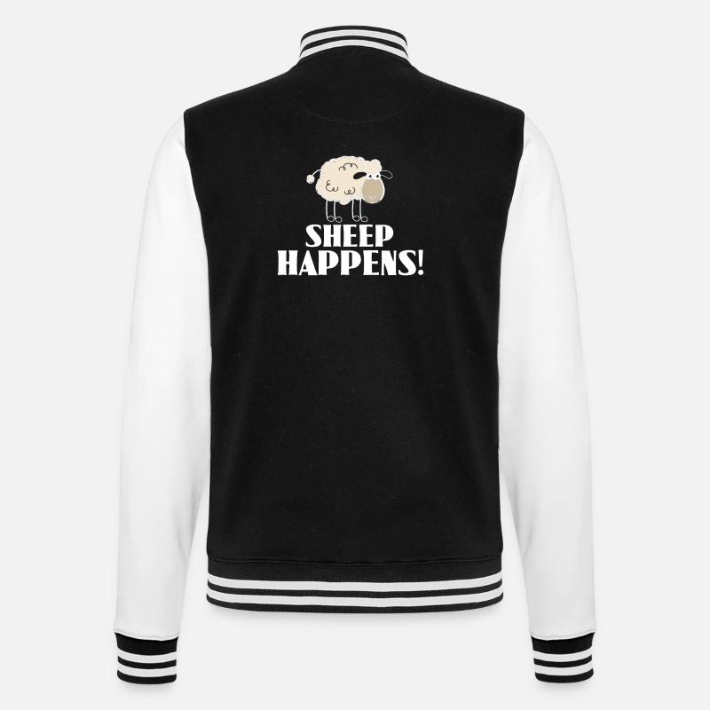 SHEEP HAPPENS - c'est comme ça - Veste Teddy - noir/blanc