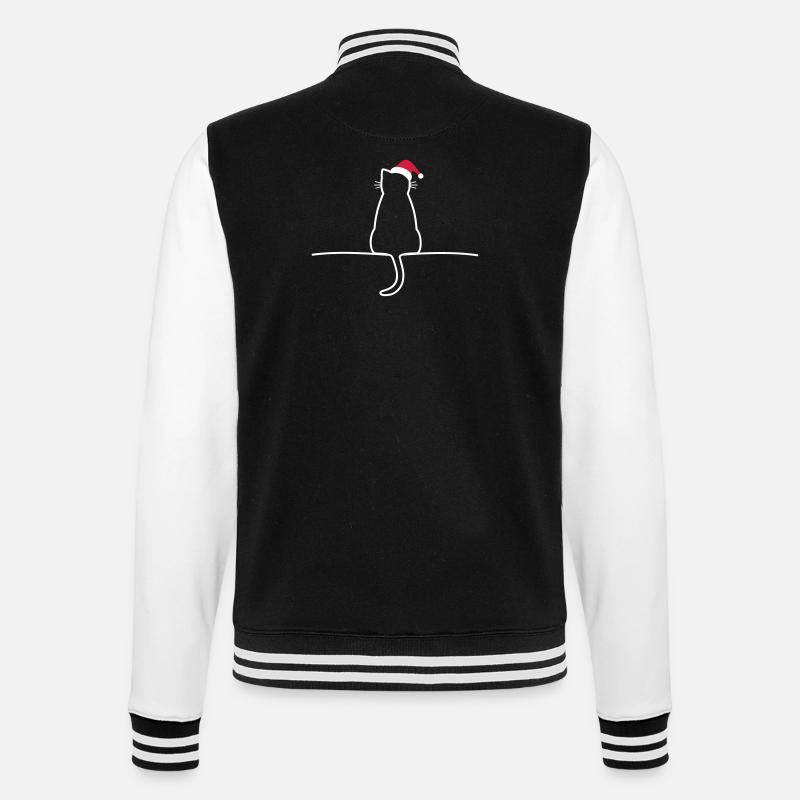 Chat noël cadeau noël chat - Veste Teddy - noir/blanc