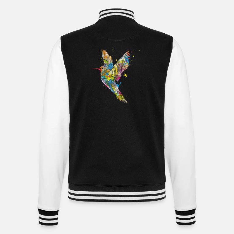Hummingbird graffiti - College Sweat Jacket - black/white