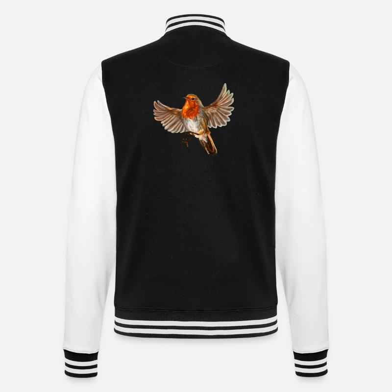 robin bird - College Sweat Jacket - black/white