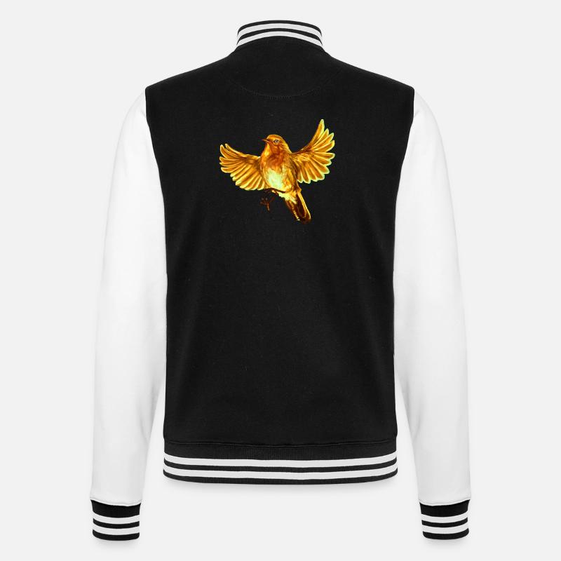 gelber Vogel - College-Sweatjacke - Schwarz/Weiß