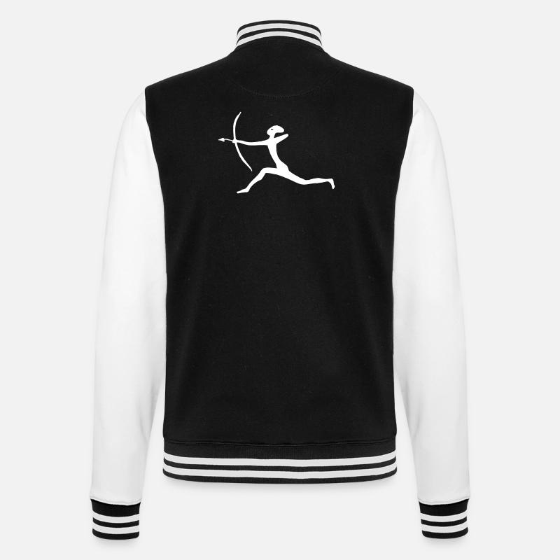 Hunter with bow and arrow - College Sweat Jacket - black/white
