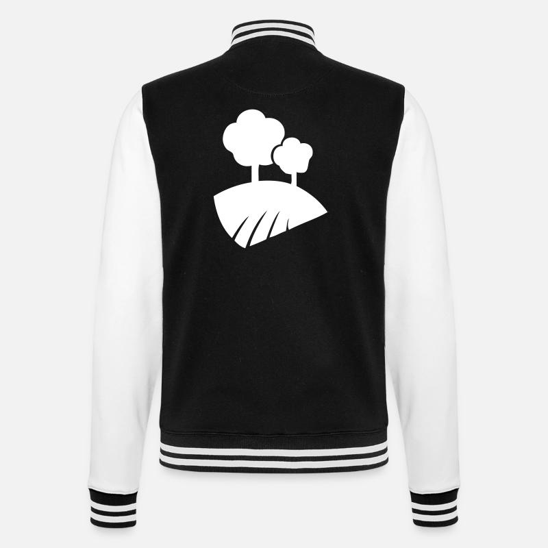 Landschaft mit Bäumen - College-Sweatjacke - Schwarz/Weiß
