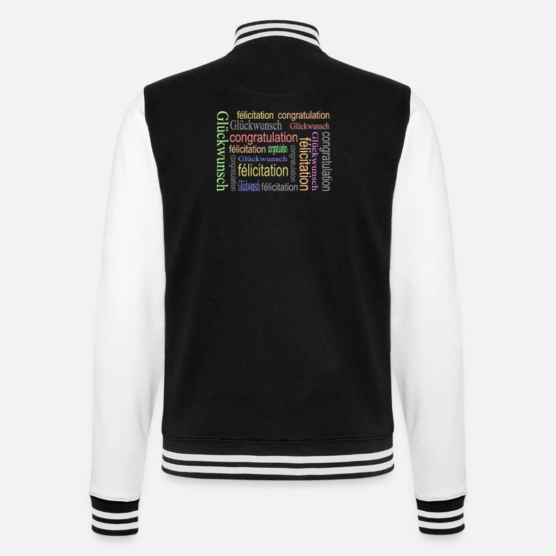 pattern - College Sweat Jacket - black/white