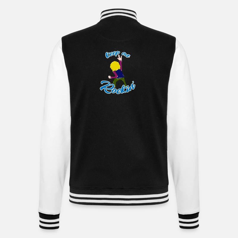 Rock 'n' Roll - College-Sweatjacke - Schwarz/Weiß