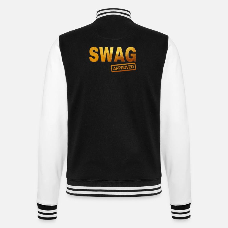 Bold Retro Typography Design - College Sweat Jacket - black/white