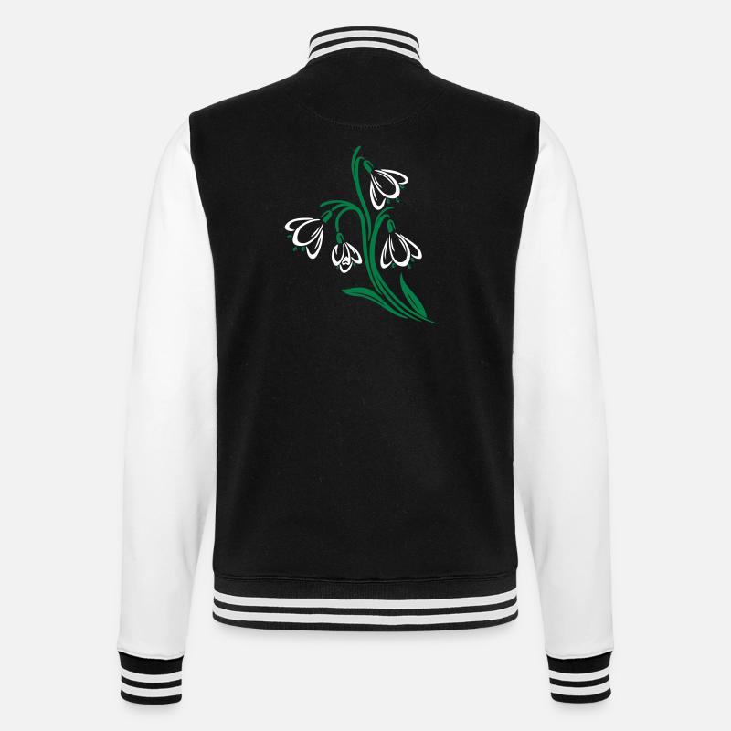 Perce-neige printemps fleurs printemps fleurs - Veste Teddy - noir/blanc