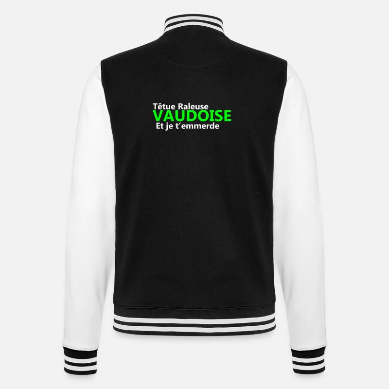 Stubborn grumpy Vaudoise - College Sweat Jacket - black/white