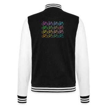Les vélos de course, de nombreux vélos colorés composent un motif - Veste Teddy - noir/blanc - Dos - Marisol (170cm)
