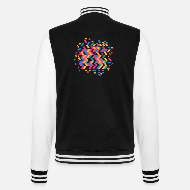 A herringbone pattern - College Sweat Jacket - black/white
