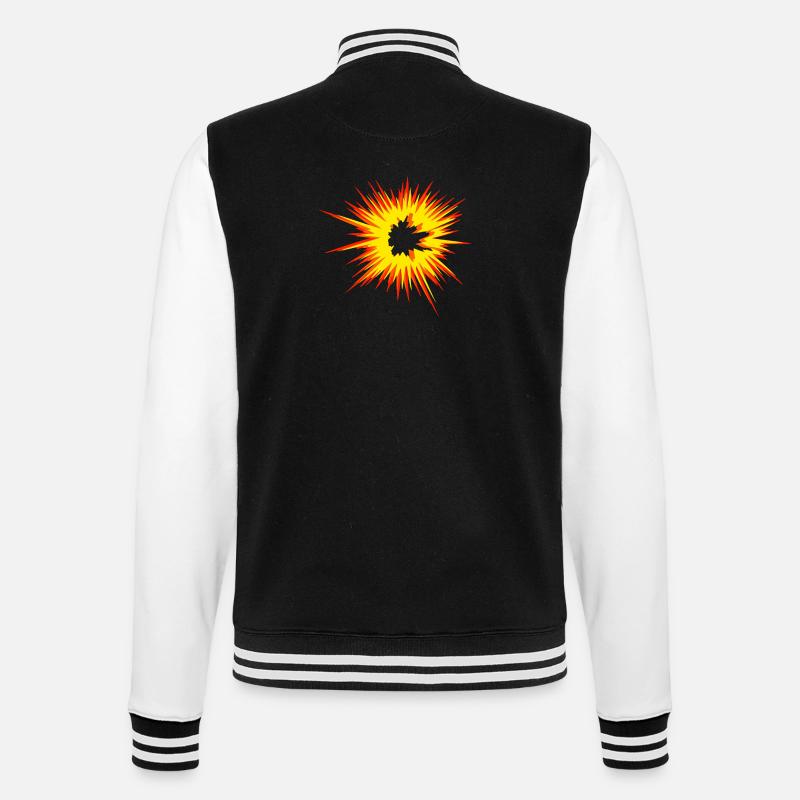 Explosion étoile flamme - Veste Teddy - noir/blanc