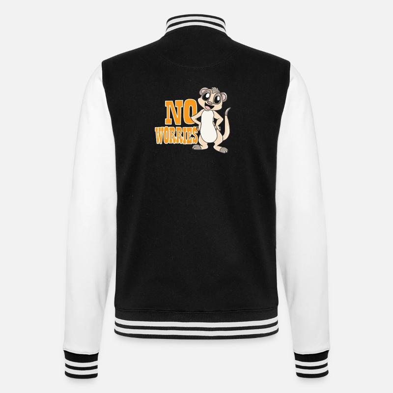 Erdmännchen - College-Sweatjacke - Schwarz/Weiß