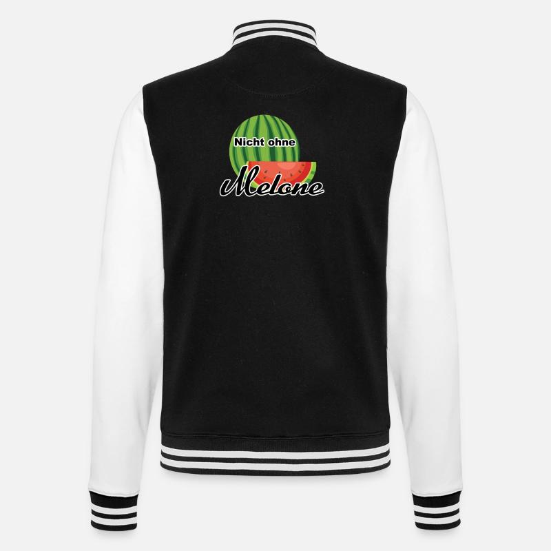 Melone Wassermelone Somme - College-Sweatjacke - Schwarz/Weiß