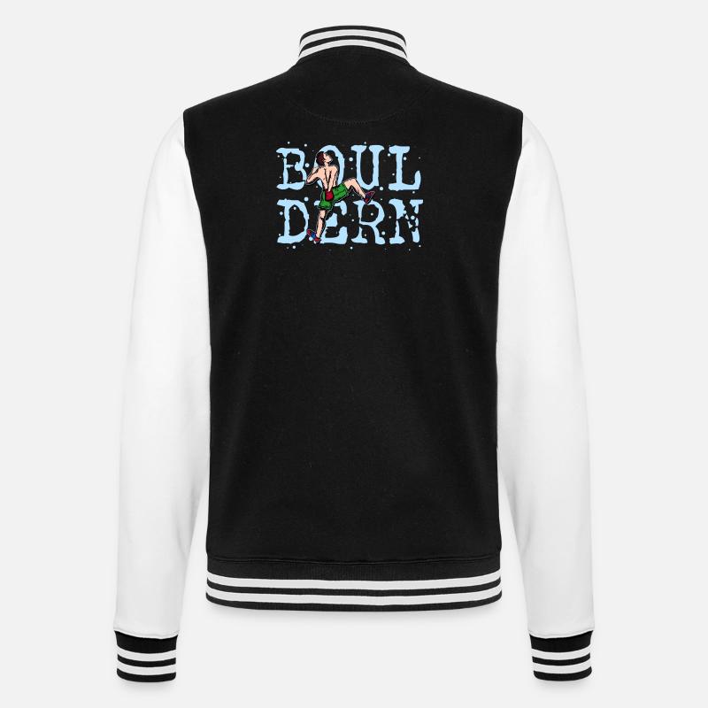 Boulder bouldering climbing mountaineering spell - College Sweat Jacket - black/white