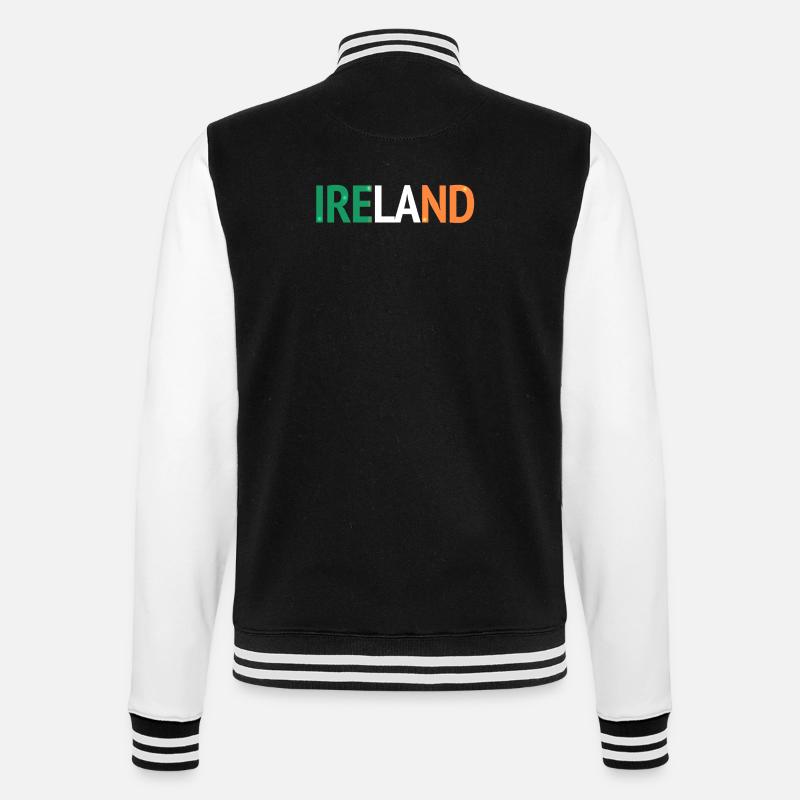 Conception IRELAND avec drapeau irlandais - Veste Teddy - noir/blanc