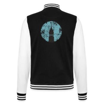 Hamburg Michel (Vintage/Hellblau) - College-Sweatjacke - Schwarz/Weiß - Hinten - Marisol (170cm)