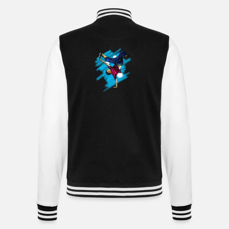 Dynamischer Streetdance Akrobatik-Design - College-Sweatjacke - Schwarz/Weiß