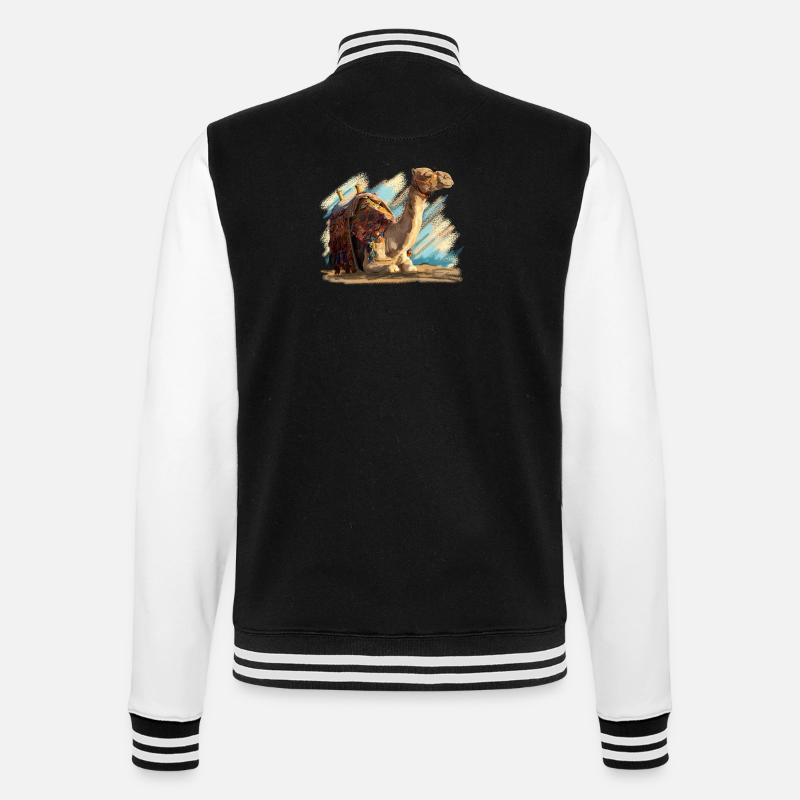 kamel - College-Sweatjacke - Schwarz/Weiß