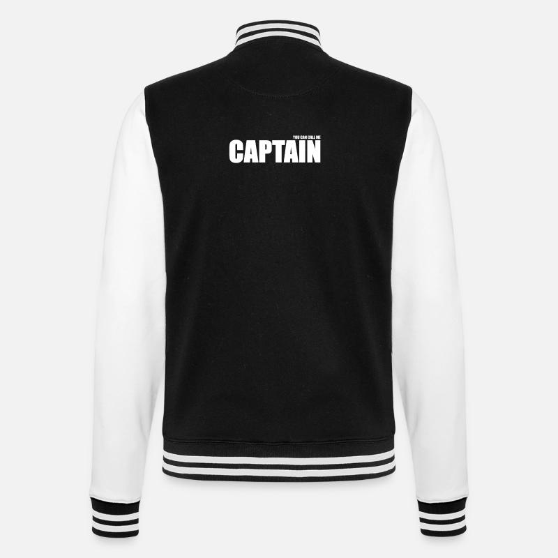 Captain Large Font Contrast Design - College Sweat Jacket - black/white