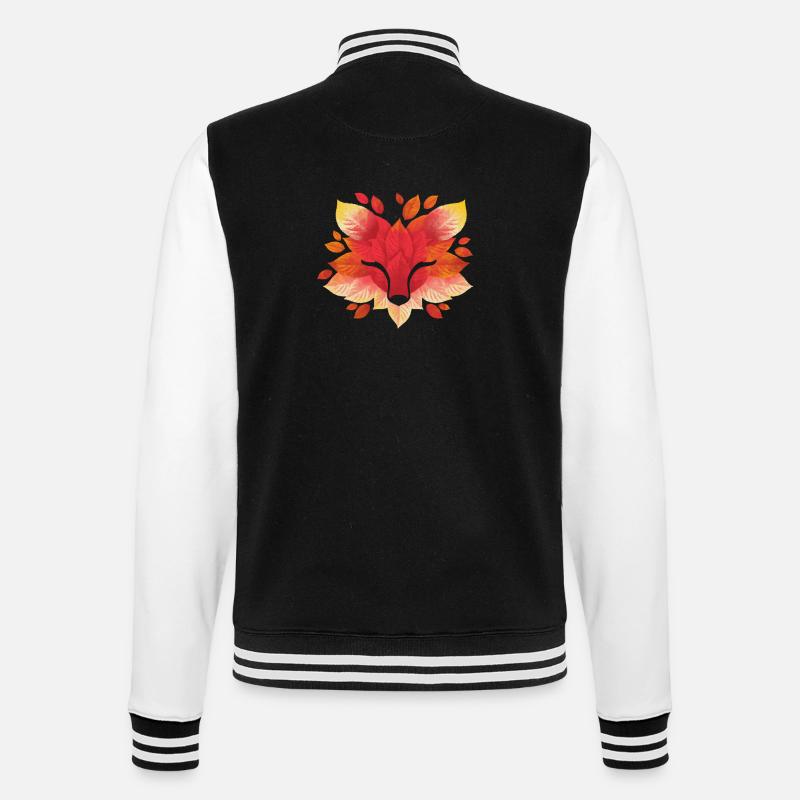 Fox leaf - College Sweat Jacket - black/white