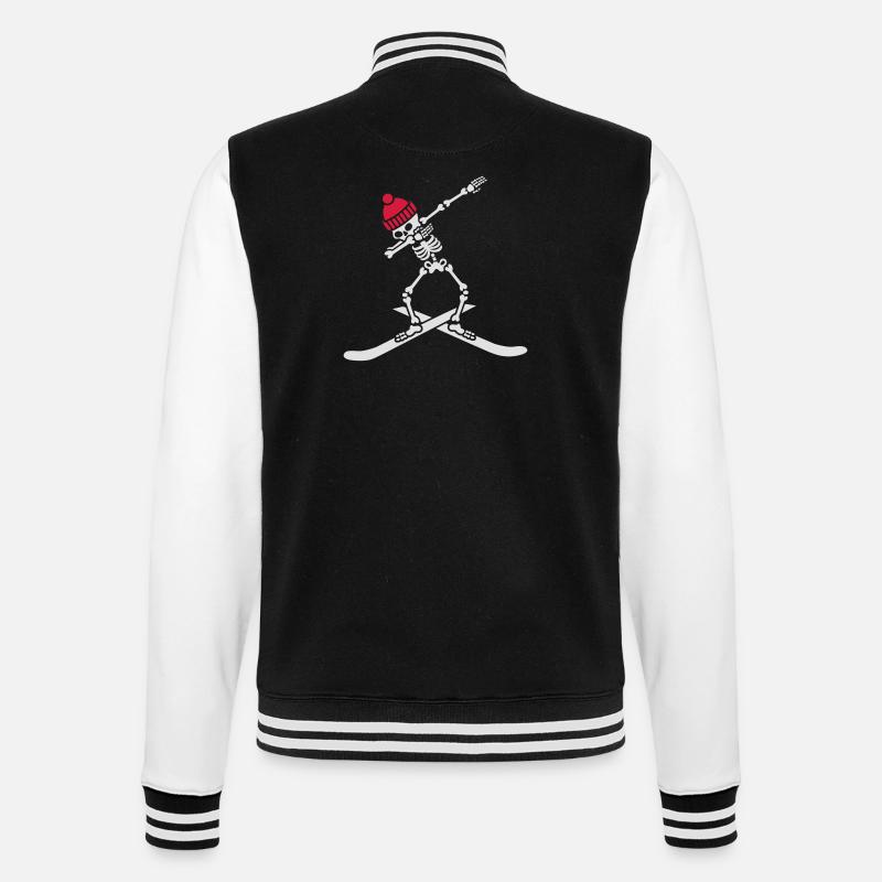 Dab dabbing skeleton ski skiing - Veste Teddy - noir/blanc