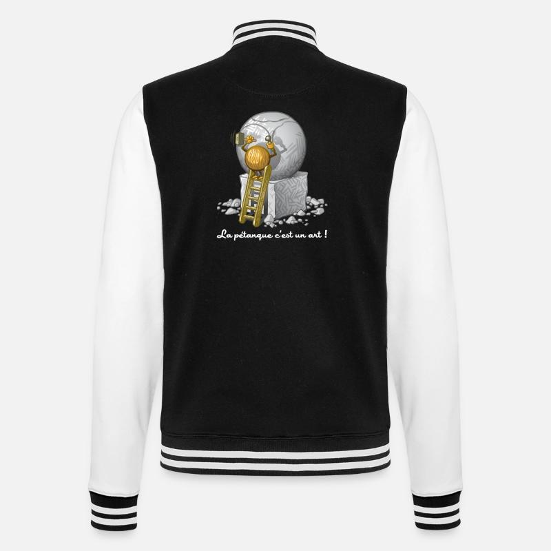 Pétanque ist eine Kunst - College-Sweatjacke - Schwarz/Weiß