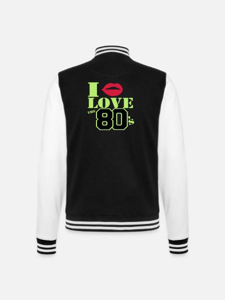 I love the 80s - College Sweat Jacket - black/white