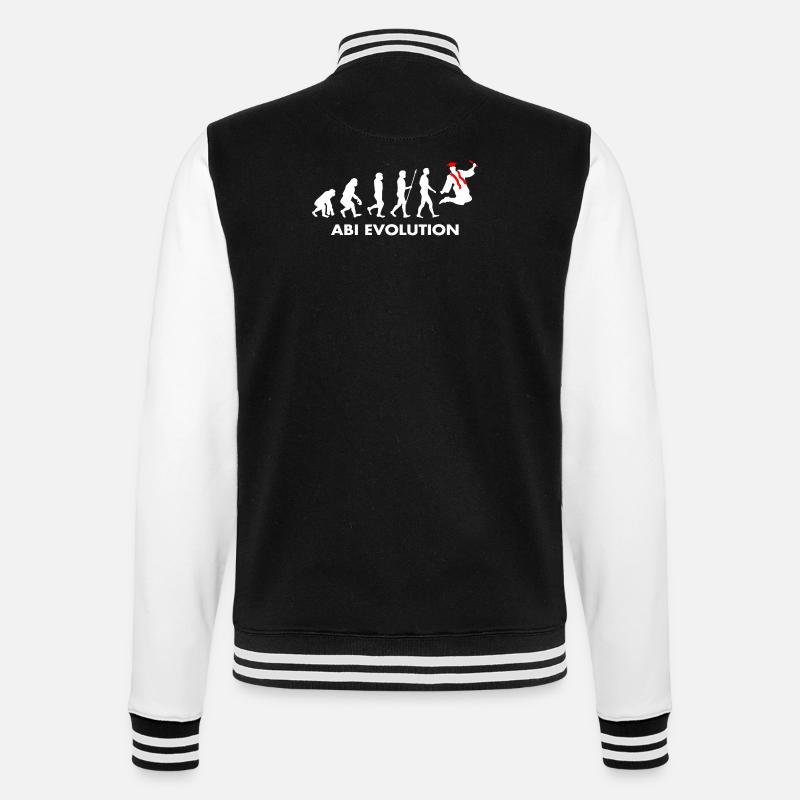 Abitur Abiturient Schulabschluss Evolution Abi - College-Sweatjacke - Schwarz/Weiß