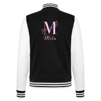 MILA Name Shirt Floral Letter Women - College Sweat Jacket - black/white - Back - Marisol (170cm)
