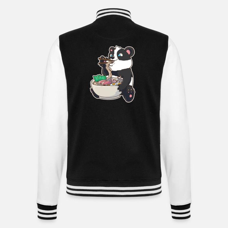 Ramen Panda - College-Sweatjacke - Schwarz/Weiß
