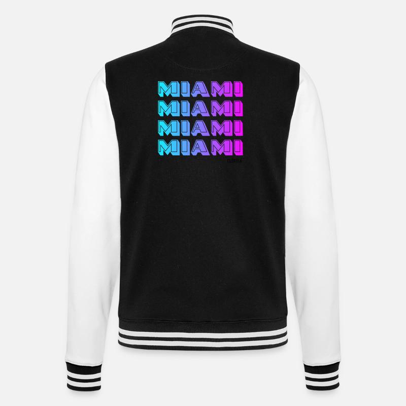 Miami Neon Gradient Muster - College-Sweatjacke - Schwarz/Weiß