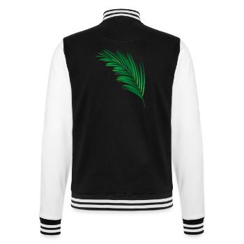 une feuille de palmiers vert unique - Veste Teddy - noir/blanc - Dos - Marisol (170cm)