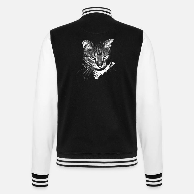 Katze Kätzchen Katzenshirt Geschenk - College-Sweatjacke - Schwarz/Weiß