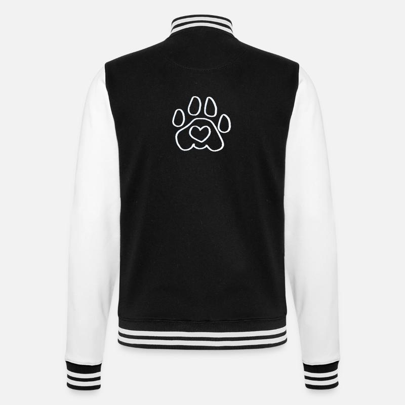 Empreinte de patte de chien - Veste Teddy - noir/blanc