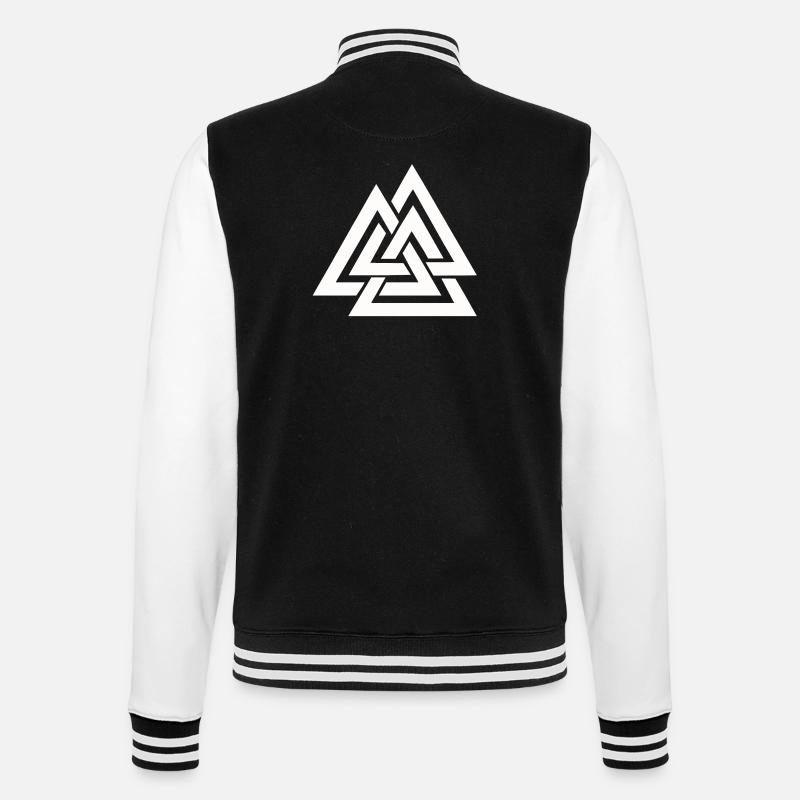 Valknut Wikinger - College-Sweatjacke - Schwarz/Weiß