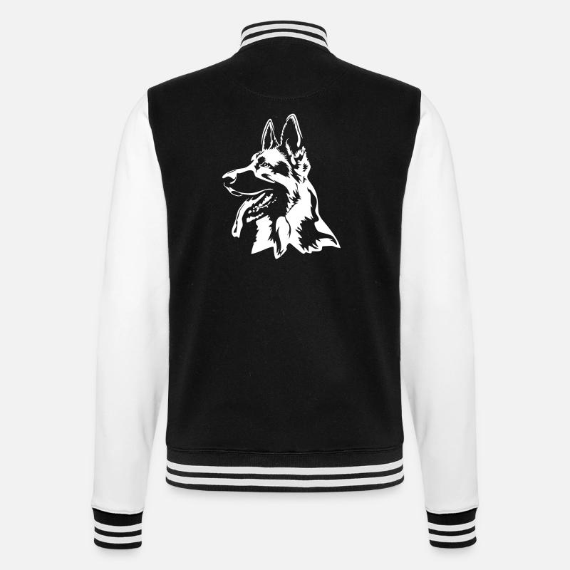 German shepherd head "Black Edition" - College Sweat Jacket - black/white