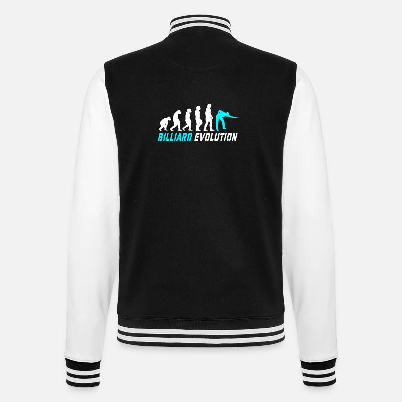 Billard Evolution Design / Geschenkidee - College-Sweatjacke - Schwarz/Weiß