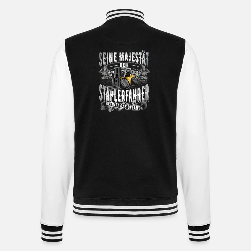 Staplerfahrer - College-Sweatjacke - Schwarz/Weiß