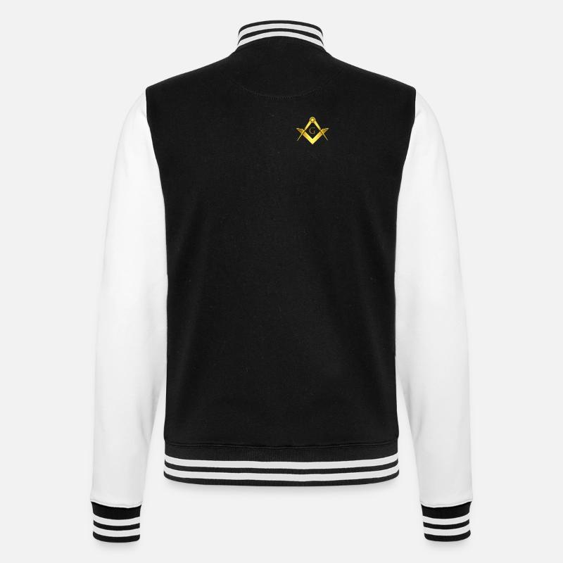 Franc-maçon Symbole Angle Boussole Or Franc-Maçonnerie - Veste Teddy - noir/blanc