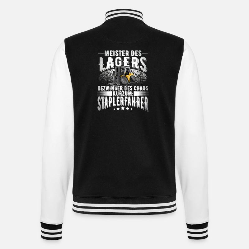 Staplerfahrer - College-Sweatjacke - Schwarz/Weiß