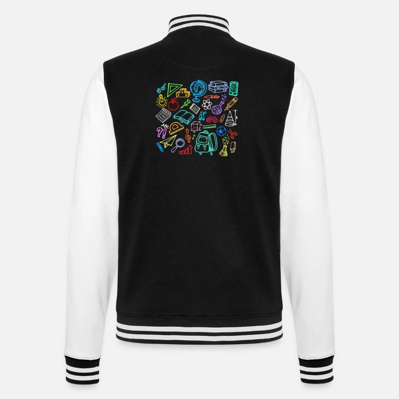 Schule Lernen Pauken Schulstart Schulanfang - College-Sweatjacke - Schwarz/Weiß