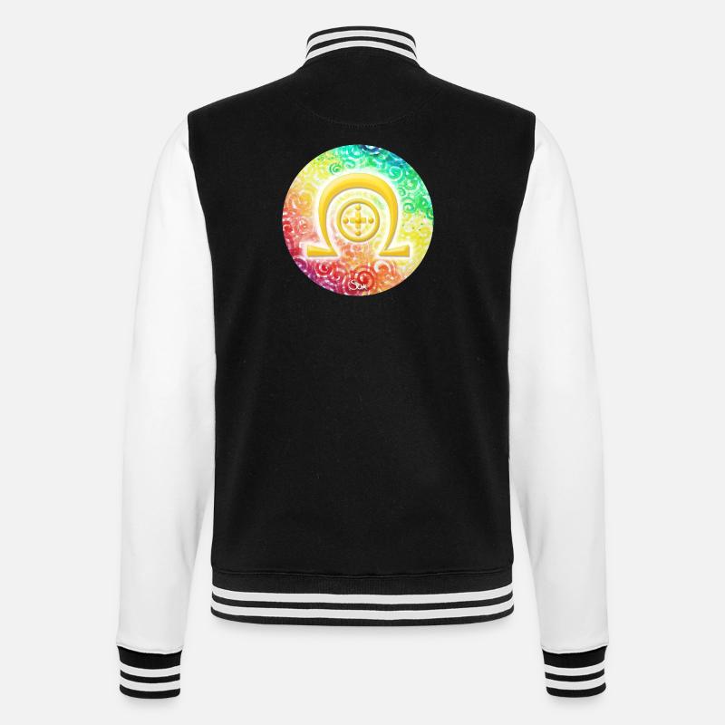 Regenbogen-Dimensionssymbol Heilung - Sonja Ariel - College-Sweatjacke - Schwarz/Weiß