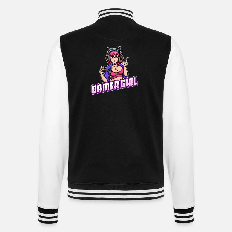 Gamer Queen Headset Controller Zocker - College Sweat Jacket - black/white